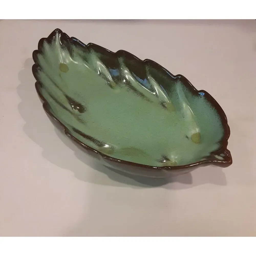 Vintage Frankoma Pottery #226 Decorative Leaf Dish